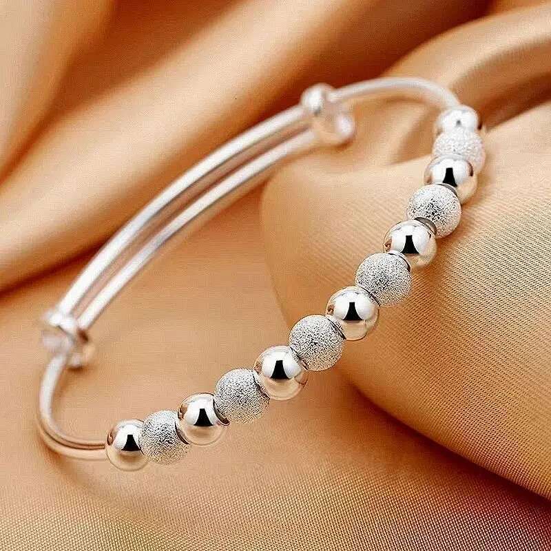 Charms Sterling Sier Beads Bracelets Bangles For Women Fashion Adjustable Ball Bracelet Party Wedding Jewelry Gifts
