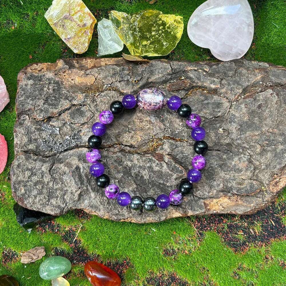 1Pc/Bohemian Purple Natural Stone Bracelet Handmade Men Women Jewelry Perfect Christmas Gift