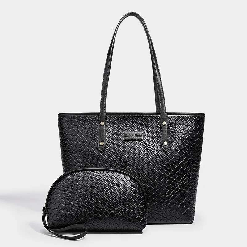 Fashion English Letter Handbag Women PU Leather Tassel Top-Handle Shoulder Bag Large Capacity Lady Tote Design Purse