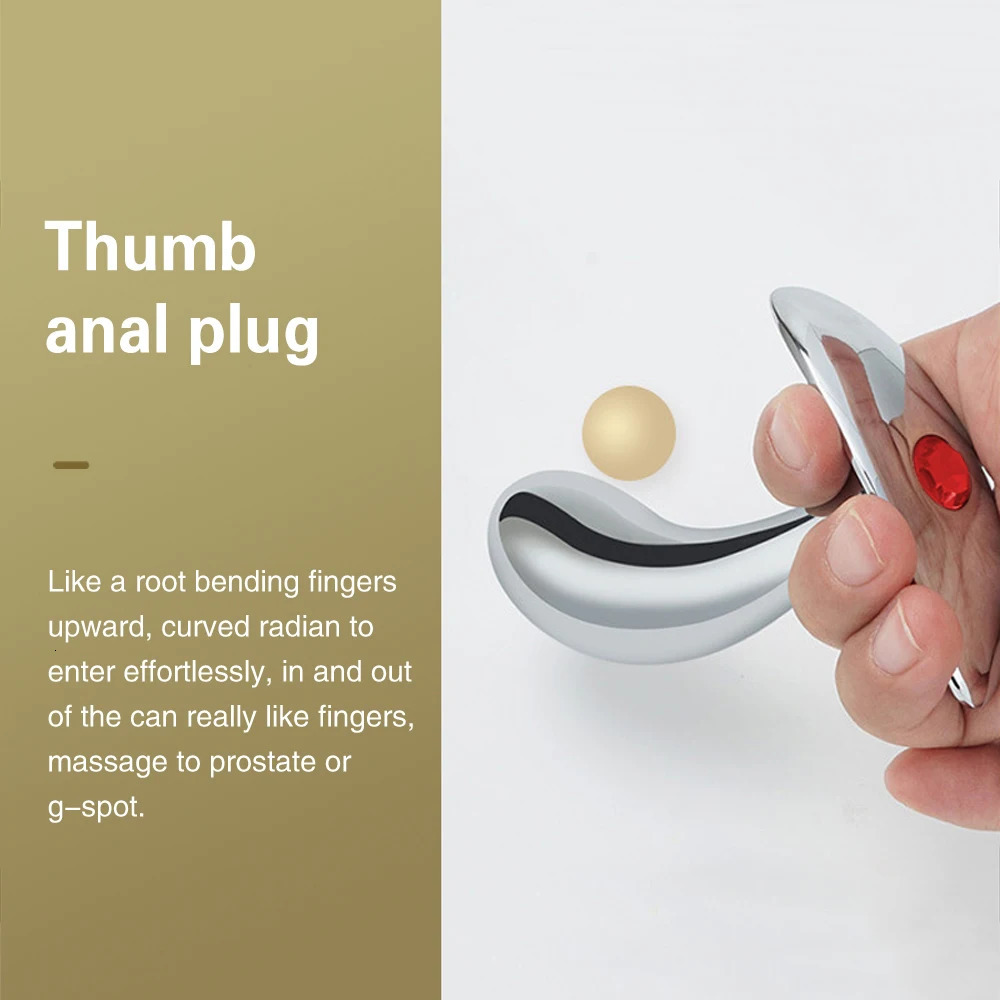 1Pcs Metal thumb anal plug three sizes jewel base outdoor anal plug outdoor dildos adult sex toys 250515