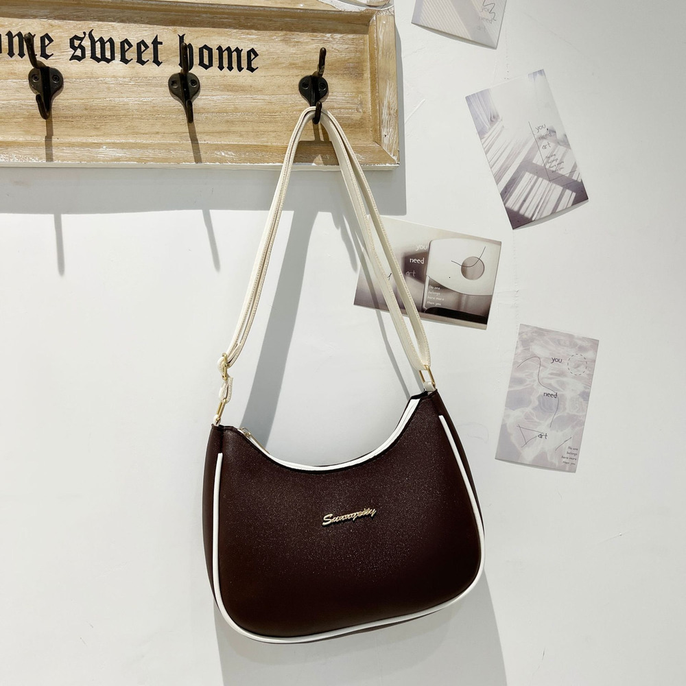Contrast underarm bag 2025 Ladies Handbag High end Crossbody Women's Korean version Shoulder Bag