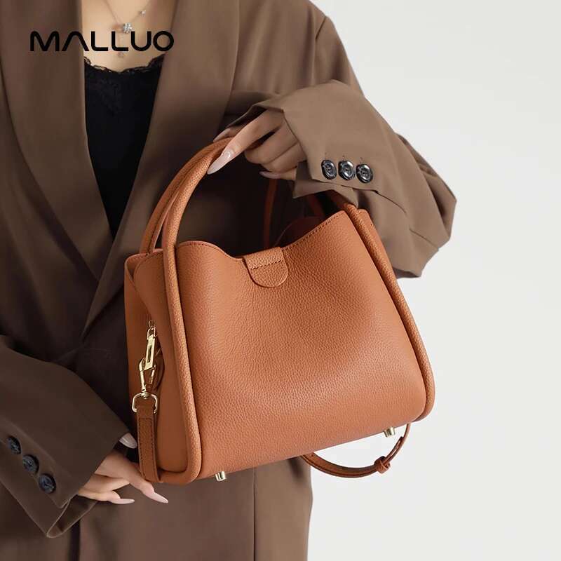 Women's Natural Cow Real Leather Shoulder Ladies Retro Fashion Crossbody Bag Female Cowhide Commuter Handbag For Lady