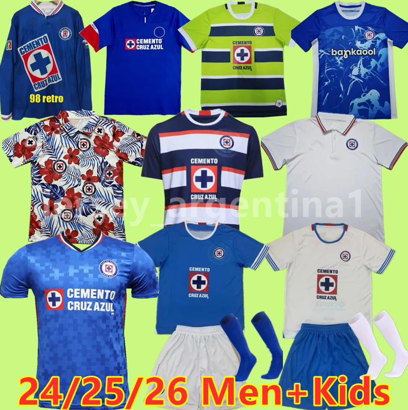 JMXX 24 25 26 Cruz Azul Soccer Jerseys Home Away Third Special White Pre Match Training Mens Jerseys ROMO RODRIGUEZ ESCOBAR Uniforms Men kids kit Football Shirt S-2xl