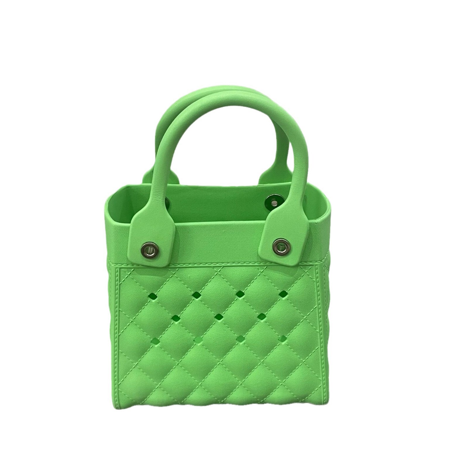 Korean Version Niche Tote 2024 Early Autumn New Women's Personalized Dopamine Small Bag Hollowed Out Diamond Grid Handbag