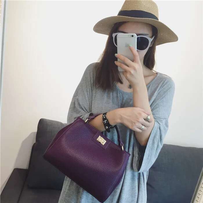 Women Designer Office Tote Large Capacity Bucket Bussiness Top Handle Bag Handbag Grey Black Green Purple