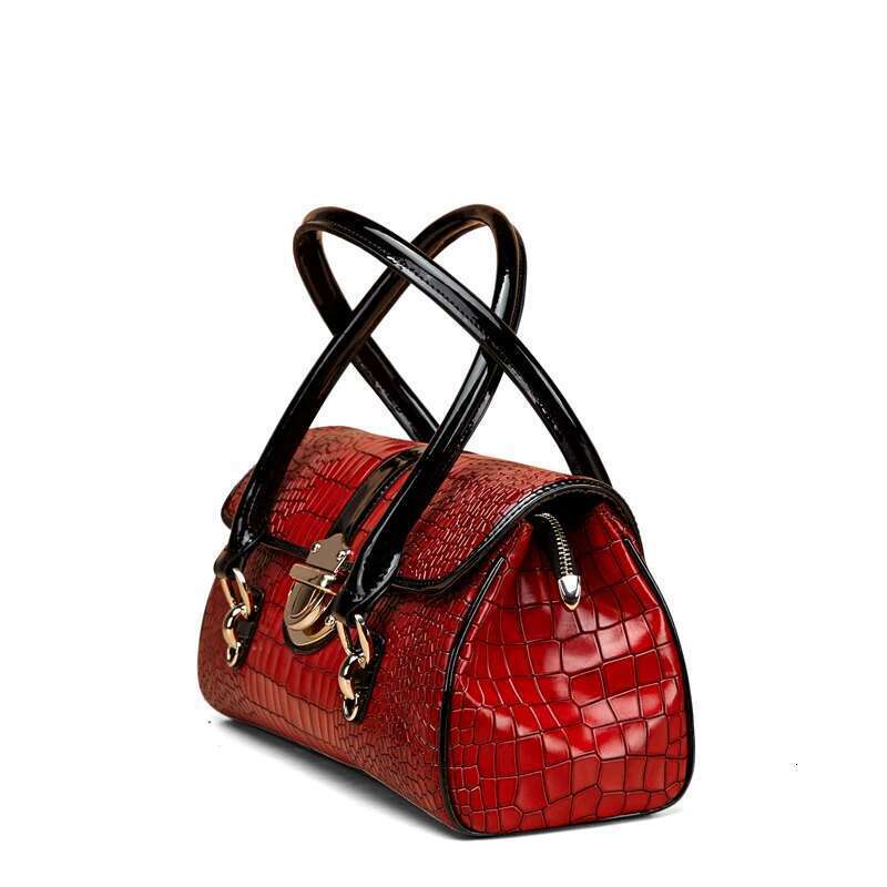 Aidrani Fashion Light Cowhide Women's Handbag With Large Capacity Red Casual Versatile One Shoulder Crossbody Stick Bag