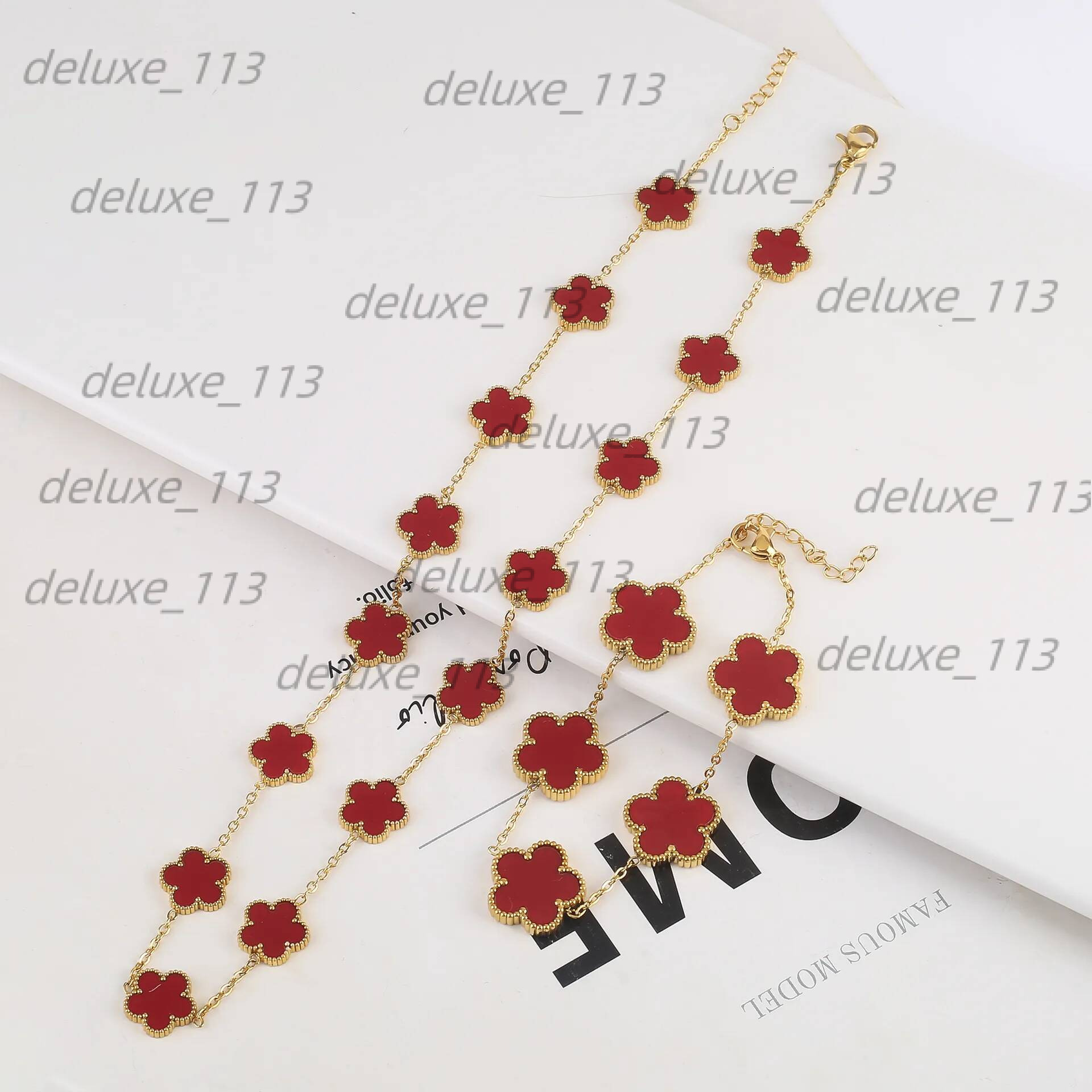 Set Bracelet Green Red White Black Multi Color Pattern Necklace Designer Mens Jewelry Necklaces