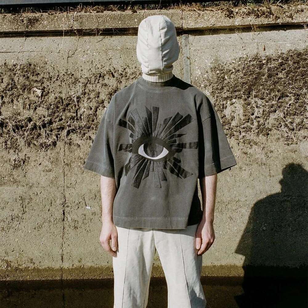 Yao888 HOUSE OF ERRORS Fashion Tide Brand Foam Print Tee 100% Cotton Oversize Casual Loose Vintage Streetwear Men T Shirt