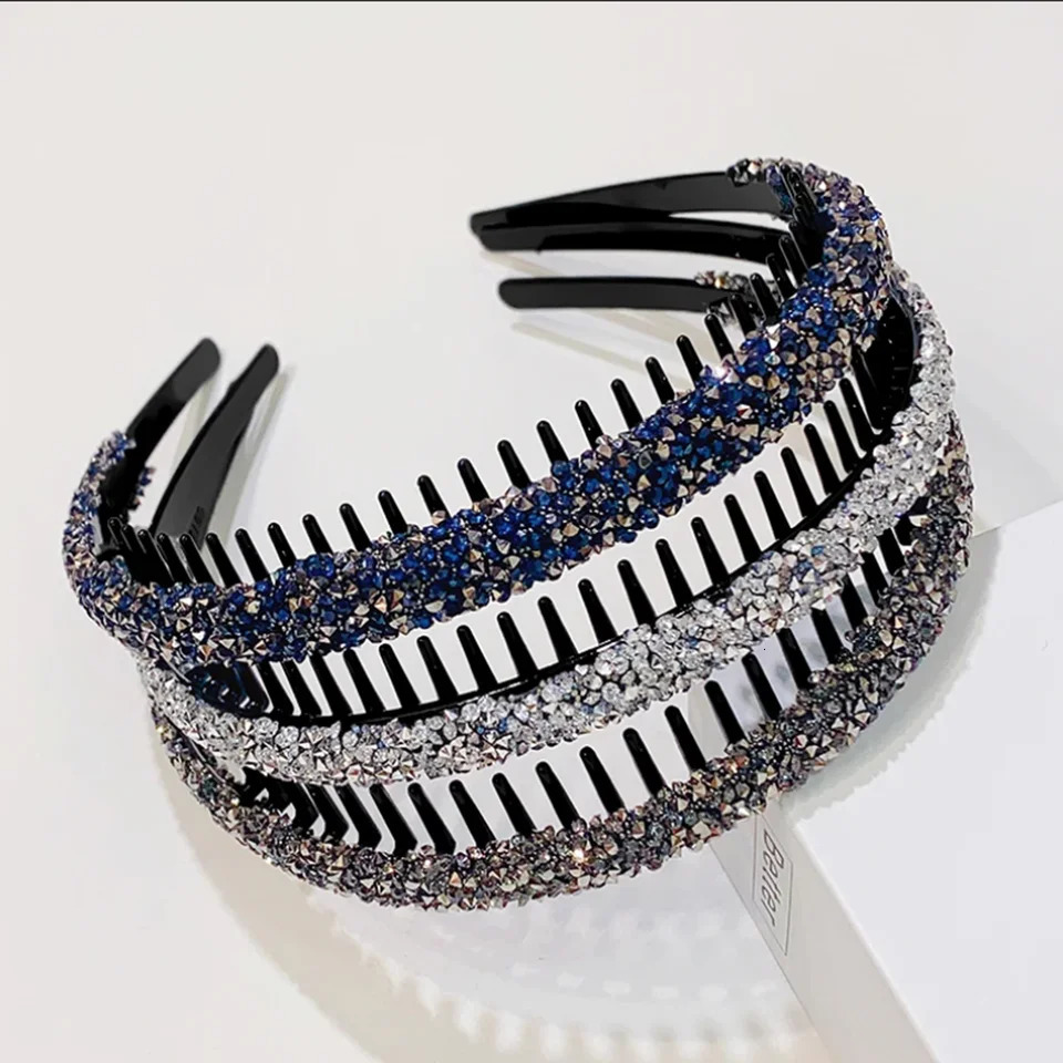 Crystal Beads Hair Bands Women Girls Headwear Tooth Elastic Headbands Shiny Hair Hoops Accessories 250509