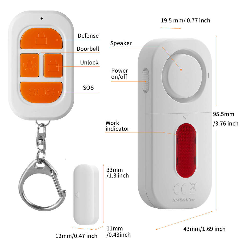 New household door and window alarm multifunctional burglar alarm wireless remote door magnetic alarm