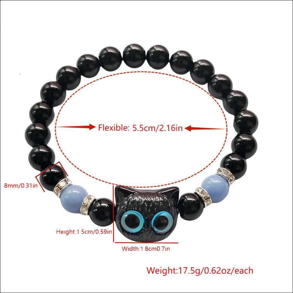 Matching Bracelets Couples Women Men Luminous Cute Friendship Bracelete Black White Cat Head Bangles Glow In The Dark Gift