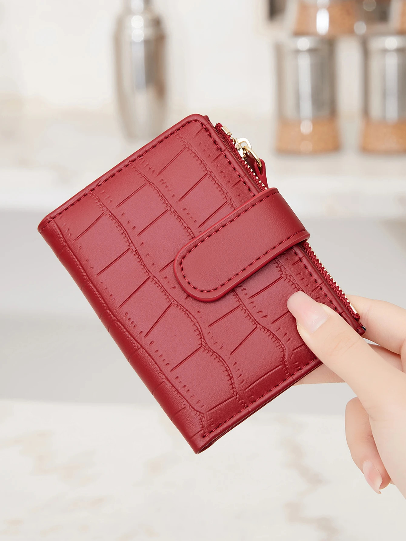 minimalist womens wallet high-quality PU leather short coin wallet fashionable double fold womens zero wallet holder 250514