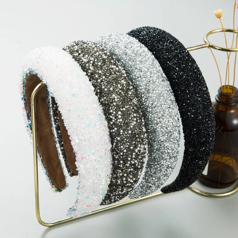 Crystal Wide Headbands For Women Girls Fashion Hairbands Elastic Hair Hoop Wash Face Hair Bands Female Hair Accessories 250509