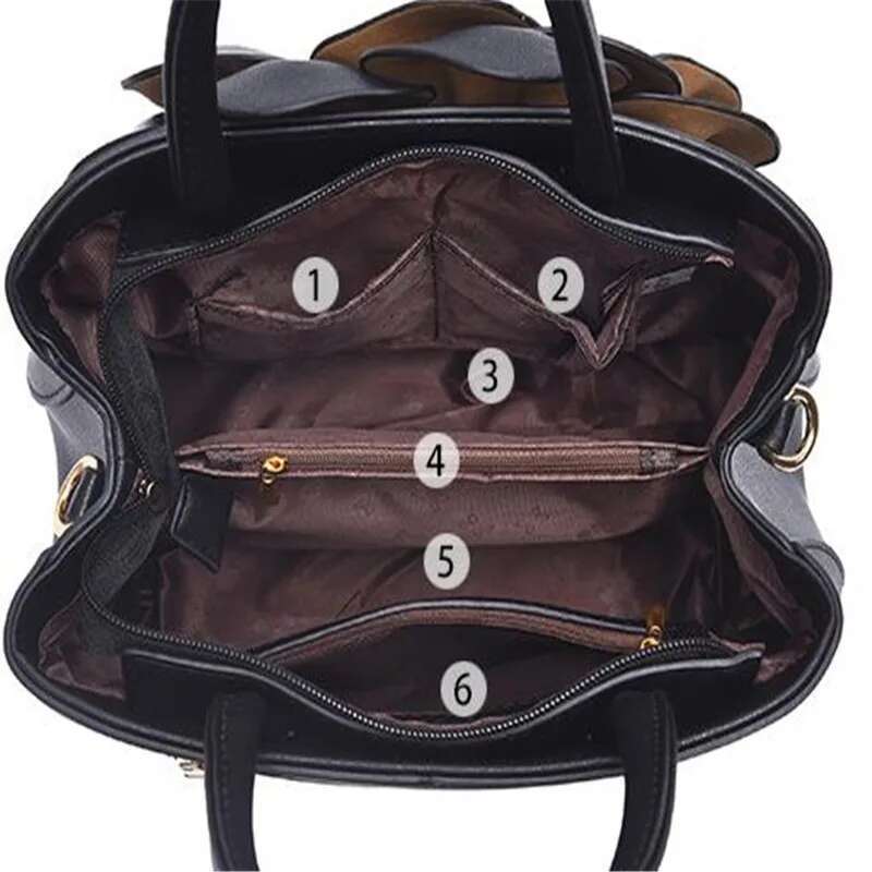 Large Capacity Red Big Rose Flower Women's Handbag Shoulder Purse Ladies Female Crossbody Bag
