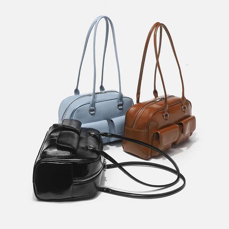 Korean Internet Celebrity Single Shoulder Underarm Bag Standoil Bowling Boston Tote Bag Leisure Handbag For Women