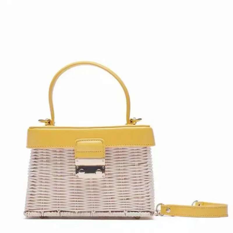 Summer Women's Art Imitation Rattan Grass Woven Bag, Mobile Phone Key Storage Handbag