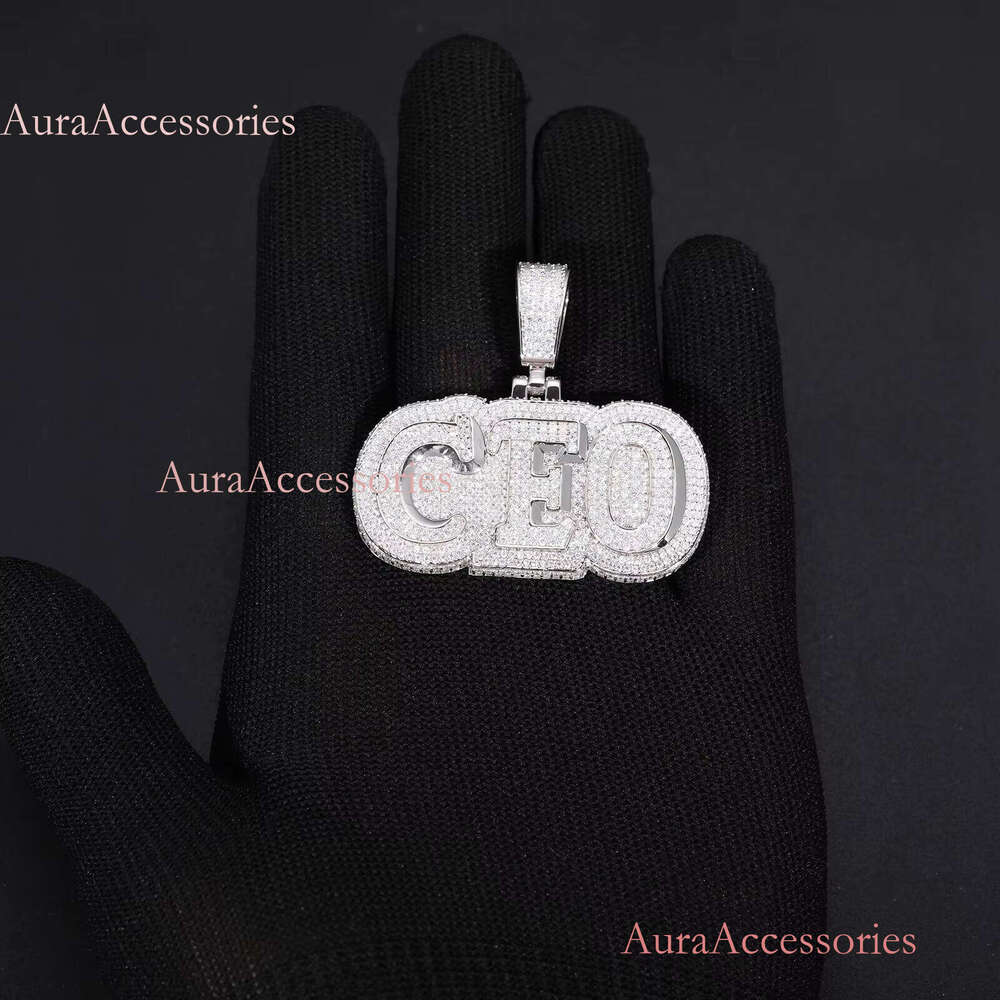 Factory Personalized Customized VVS Moissanite Dia Iced Out 3D Shadow Name S Mens Hip Hop Jewelry Letter Pendant