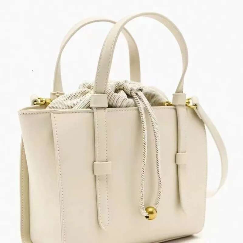 PU Leather Crossbody Bags For Women 2024 Women's Fashion Drawstring Bundle Portable Messenger Casual Bucket Bag