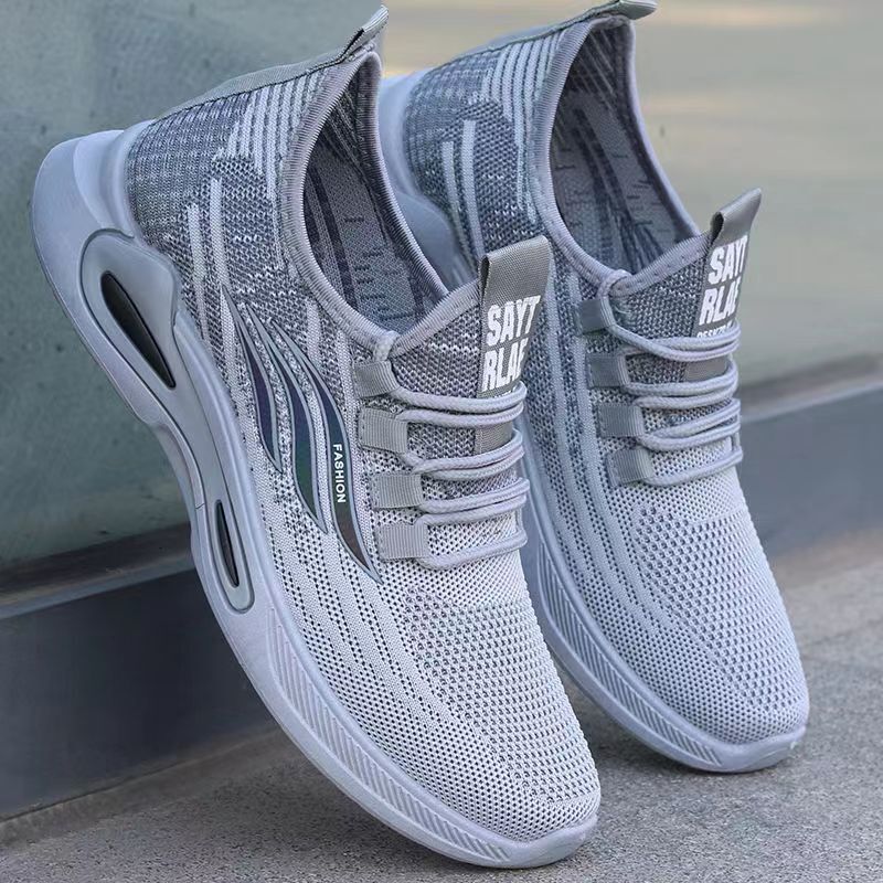 2025 New Fashionable Flyknit Breathable Men's Sports and Leisure Soft soled Lightweight One Step Lazy Shoes