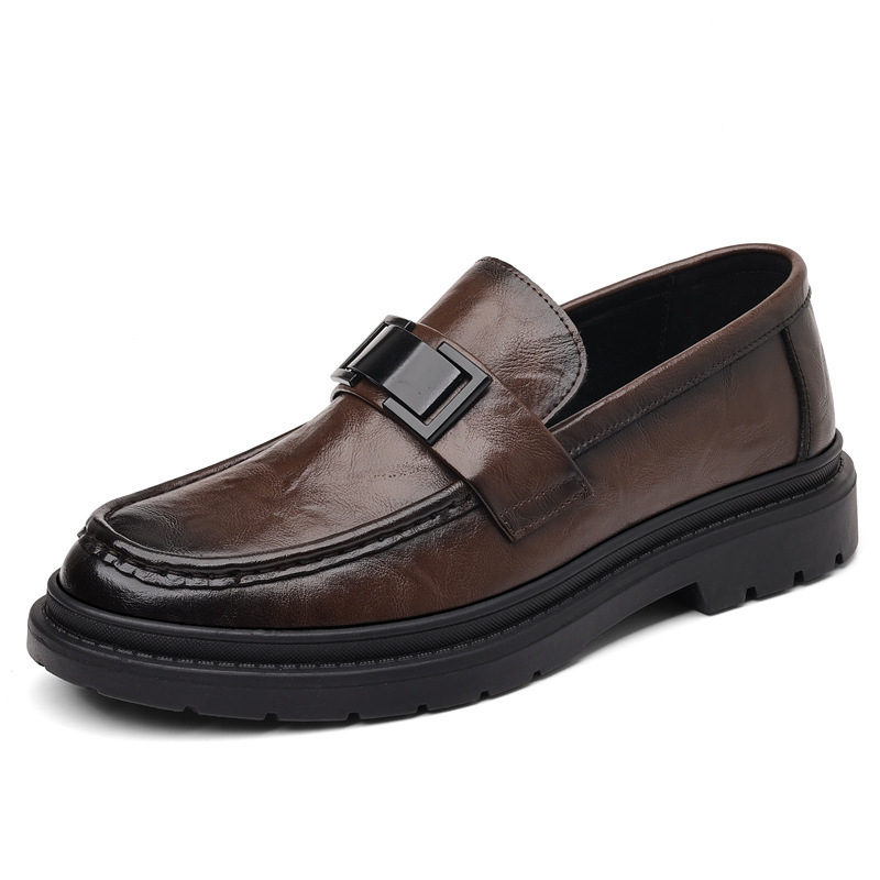 Men Business Casual Slip-On Leather Shoes Casual British Style Loafers Man Fashion Party Dress Shoes Comfy Driving Shoes 240904