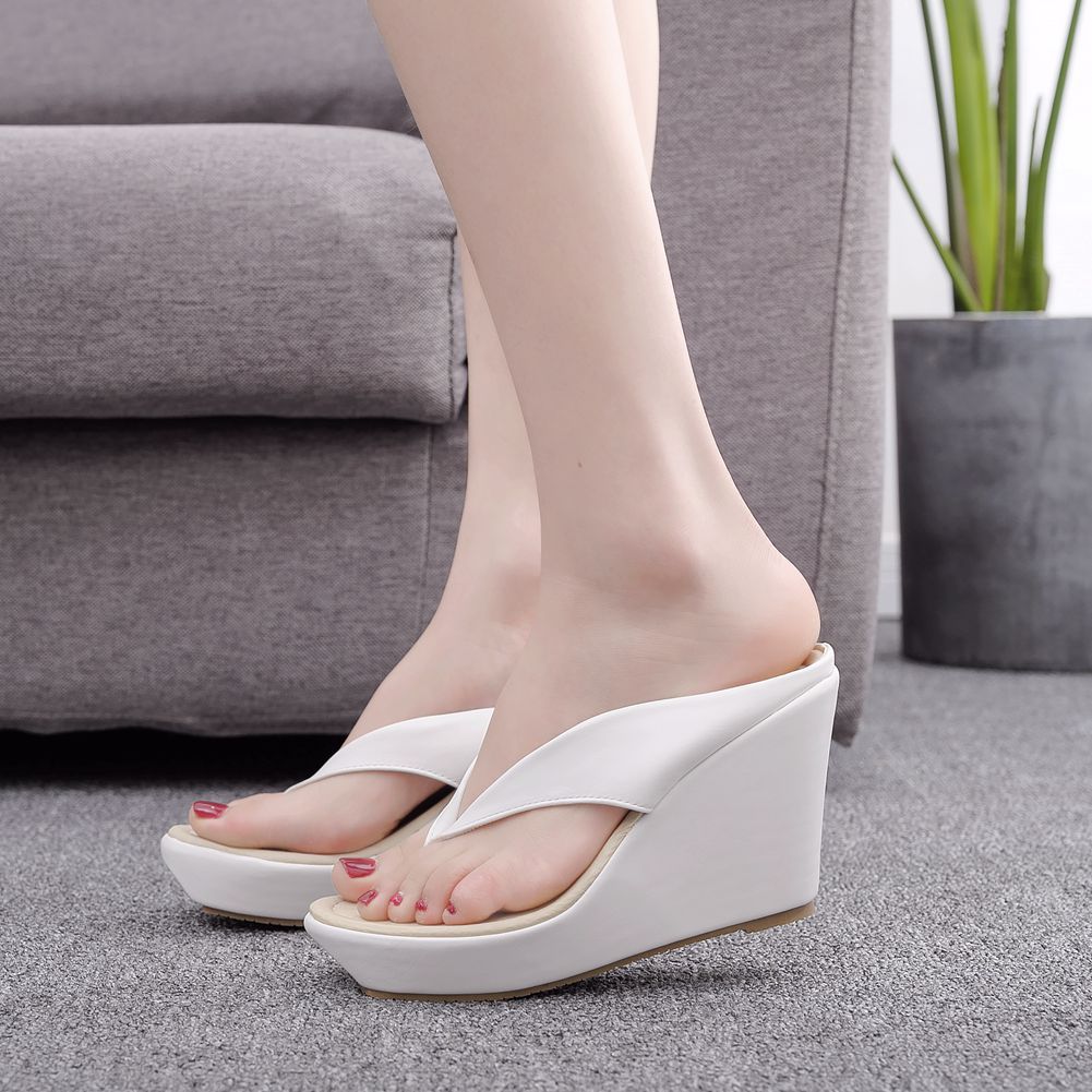 2025 new hot free shipping Wide-fit high-platform water-resistant beach sandals, toe-hing flat sandals with thick soles and block heels size 33-42
