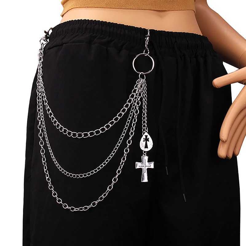 Punk Rock Metal Pants Waist Chain Men Women Key Chain Big Ring Wallet Keychain Jeans Unisex Hip-hop Jewelry Gift Y250515