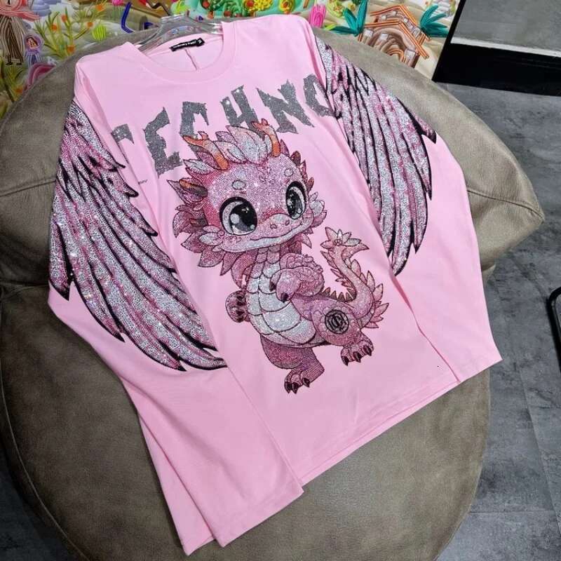 Cartoon Hot Dias Dinosaurs Plus Y2K Streetwear Sweet Cute Fashion Large Size Tops Spring New High Street T-shirts