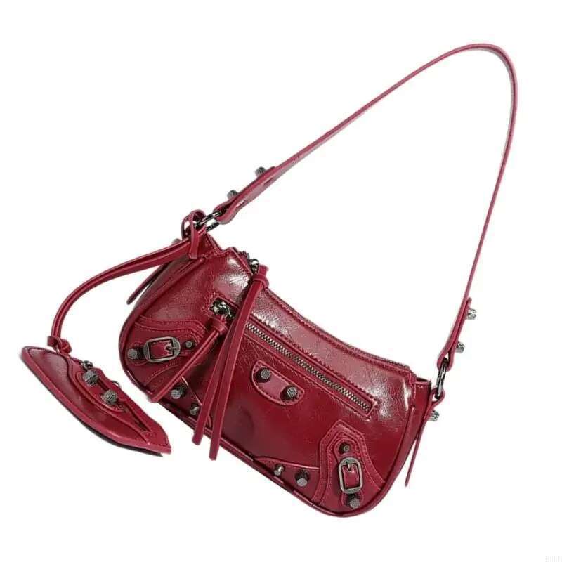 Women Shoulder Top Handle PU Leather Handbags All-Matching Armpit Bag