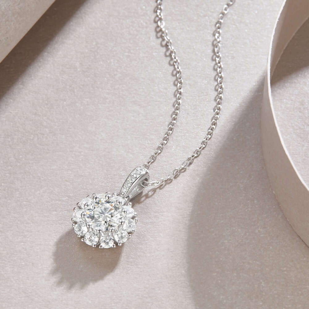 Necklace Transmission Ice Silica Pendant Sier Wedding Women
