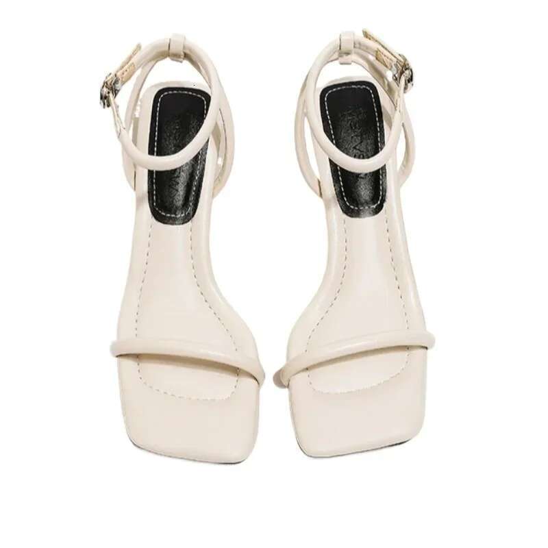 2025 Summer Women's Roman Open Toe Office and Career Fashion Buckle Strap Outdoor New Solid Best Seller Heeled Sandals