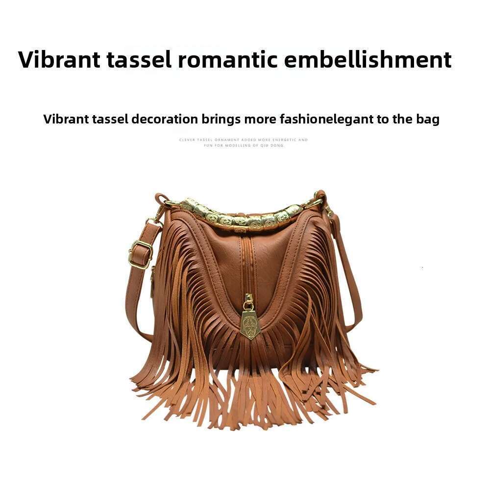 New Fashion Europe And The United States Music Festival Bucket Large Tassel Handbag Shoulder Crossbody Bag