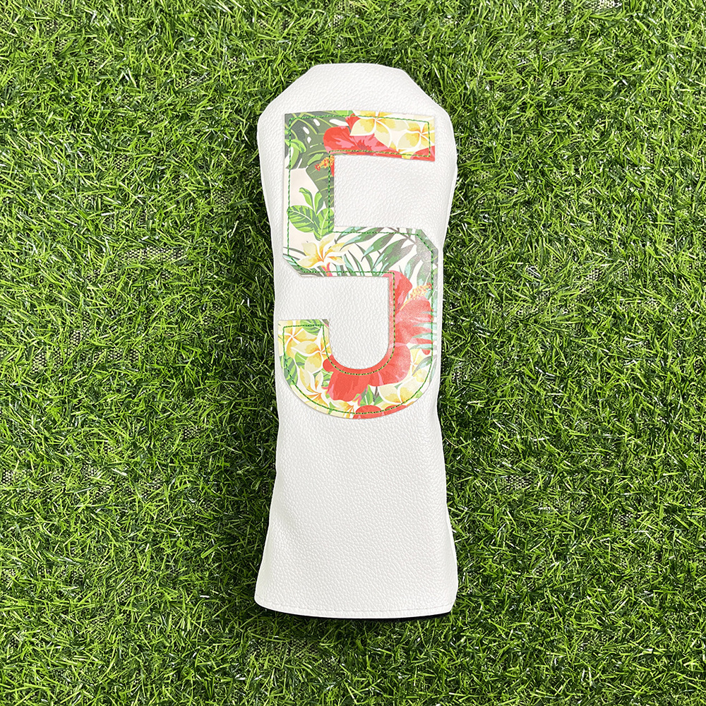 GGolf Headcovers Summer Fashion Head Cover High Qaulity Driver Wood Cover Set White Premium Leather Driver Fairway Hybrid Golf Wo 240619
