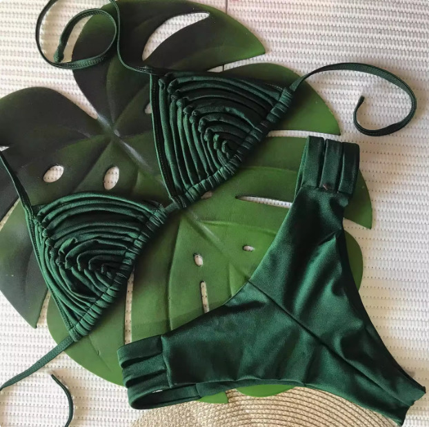 sexy metal ball bandage Brazilian bikini womens swimsuit push up backless Biquini beachwear 250327