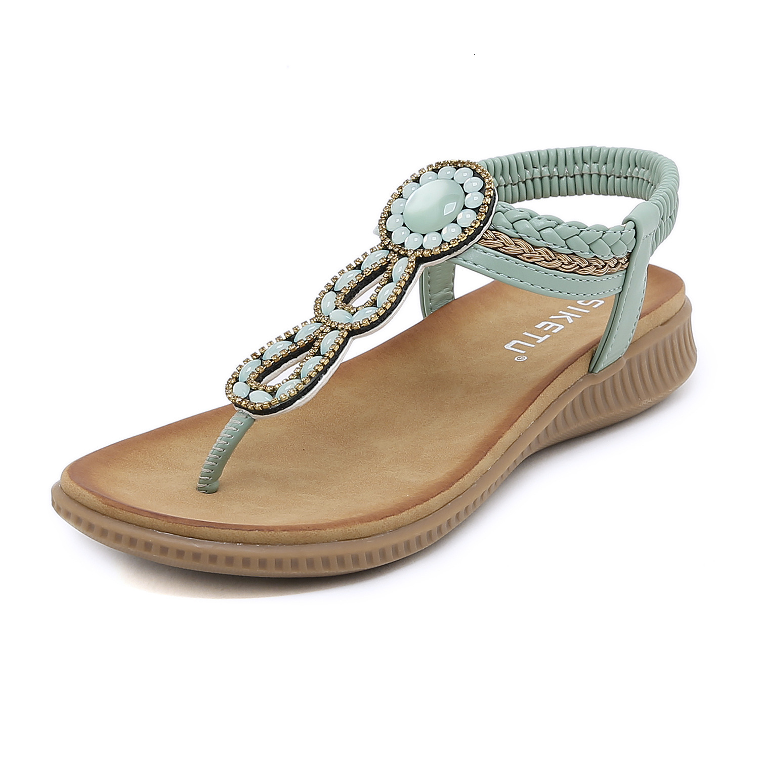 Top quality Brand High Quality New Style Free Delivery Designer Bag 2025 New Sandals Bohemian Water Diamond Comfortable Round Head Beach Vacation Larg
