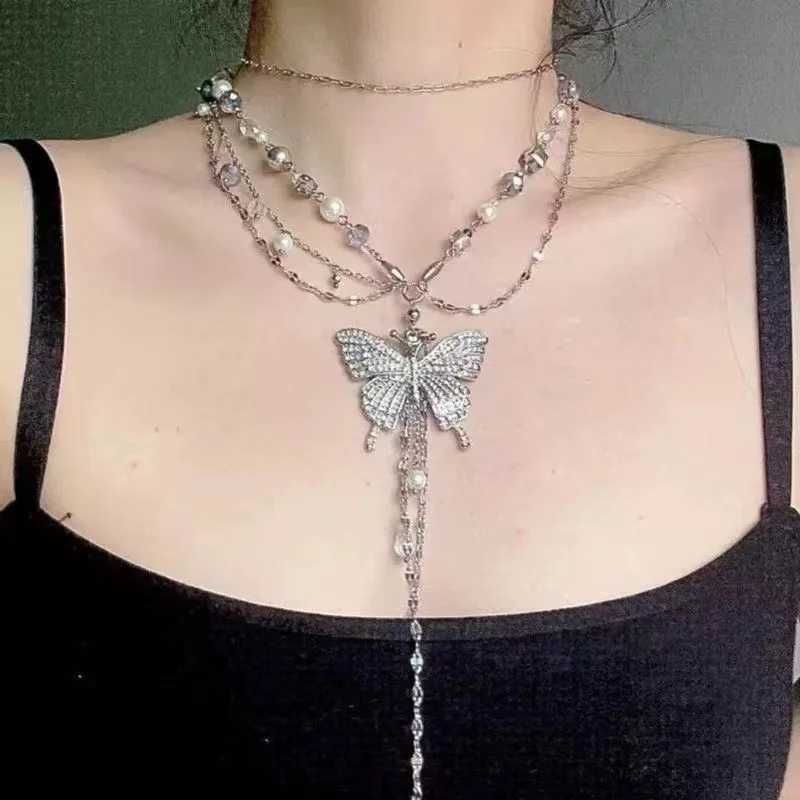 Simple Shiny Butterfly Waist Chain For Women Multilayer Pearl Tassel Metal Body Belly Chains Summer Beach Party Jewelry Gifts Y250515