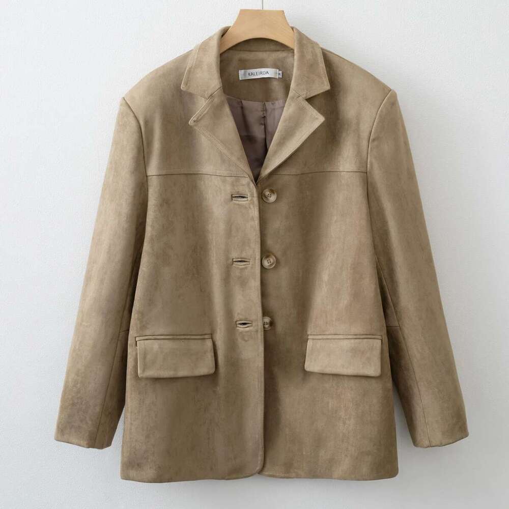 2025 Fall / Autumn Winter New Women Fashion Suede Jacket Basic Blazer