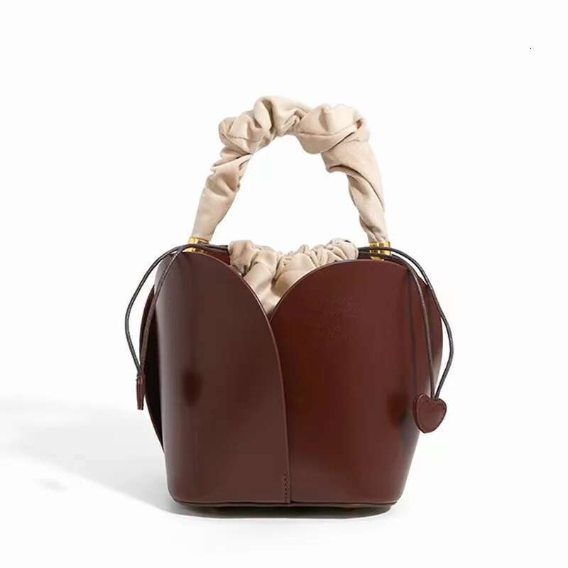 Large Capacity Fashion Women's Handbag Textured Leather Veet Bucket Lady Purse Shoulder Messenger Female Casual Bag