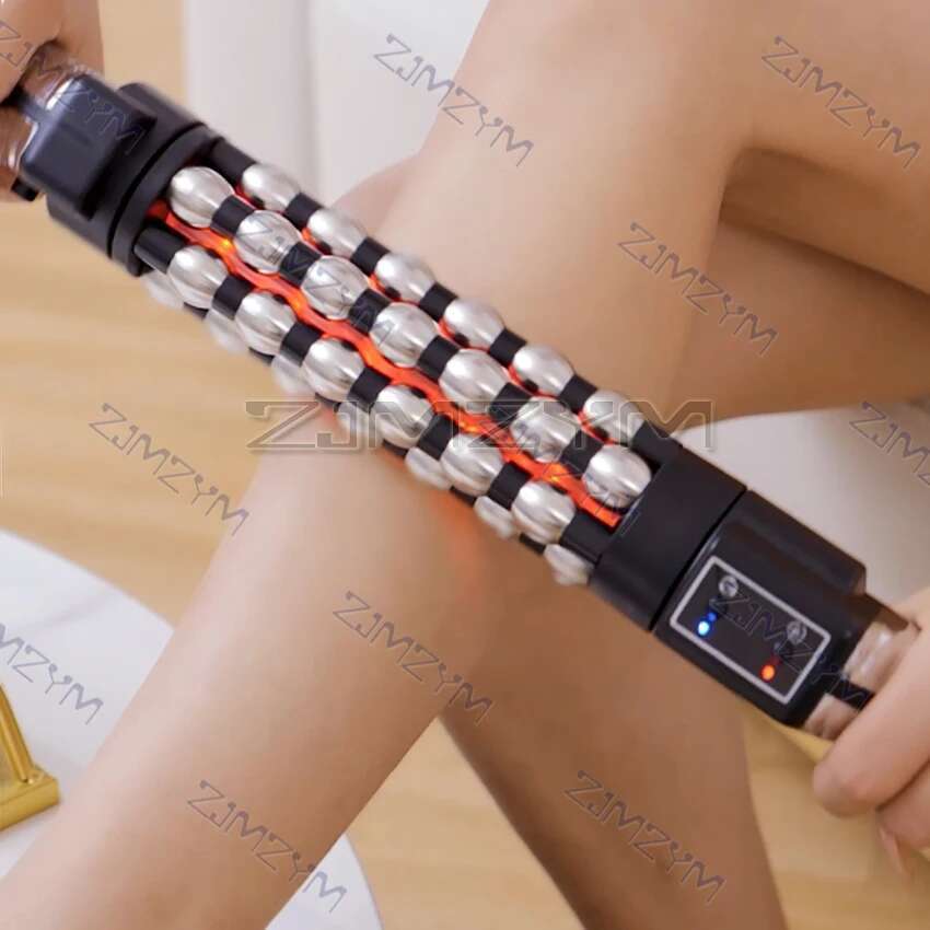 Relaxed Red Light Heated Device 360 Rotating Inner Ball Muscle Relaxation Massage Roller For Whole Body Anti Cellulite