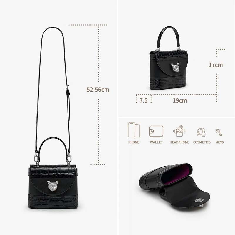 BAFELLI HANDBAG 2025 Women's NEW CROSSBODY LEATHER PURSE EVENING BAG CROCODILE GRAIN DESIGNER BUCKET CAT BRAND FASHION