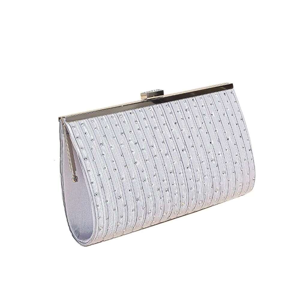 Women's Clutch Wedding Party Sier Evening Large Capacity Simulated Silk Shoulder Bag Fashion Purse