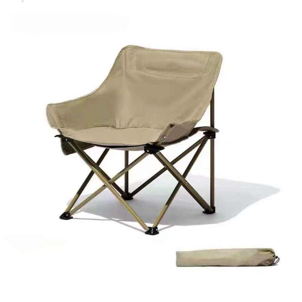 Outdoor folding chair set, portable, thickened, widened moon sedentary camping, fishing chair, barbecue, coffee shop