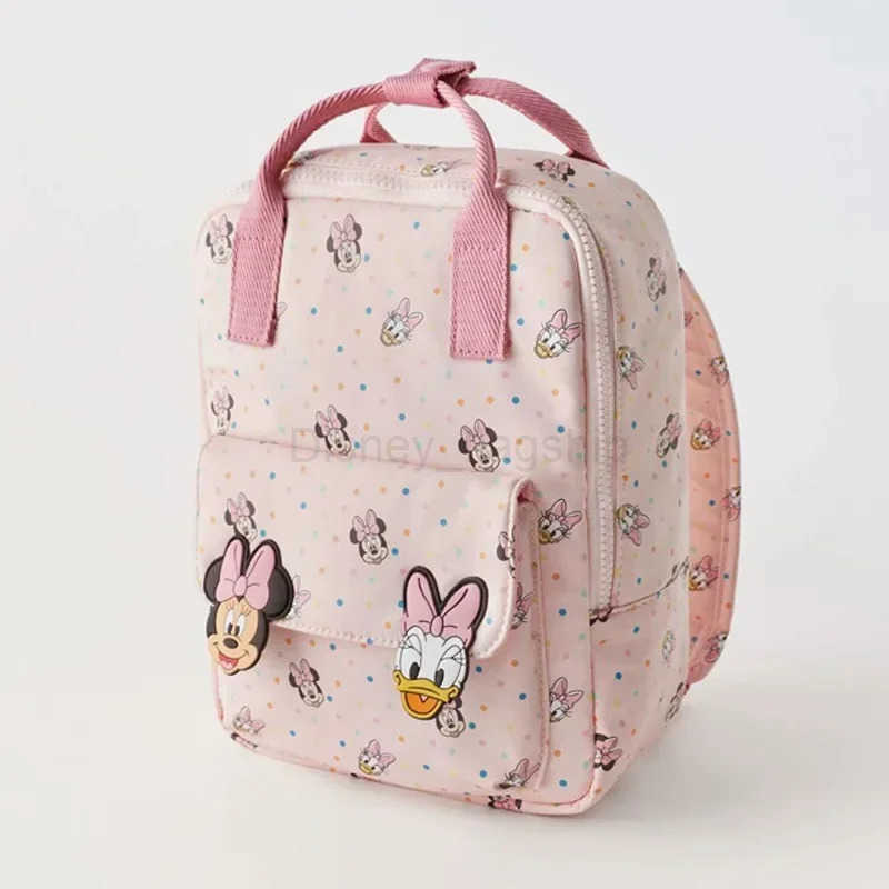 Disney Fashion Children Bags Baby Minnie Mouse Printed Backpack Kindergarten Cartoon SchoolbagXJ250515