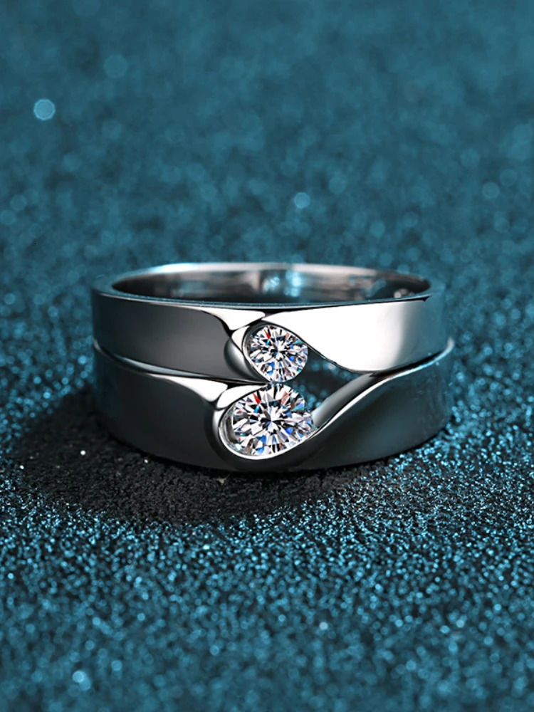 MoisaLuxe Official Store Plata Sterling 925 Silver Womens Couple Ring with Love in Heart 520 Valentines Day Gift 250515