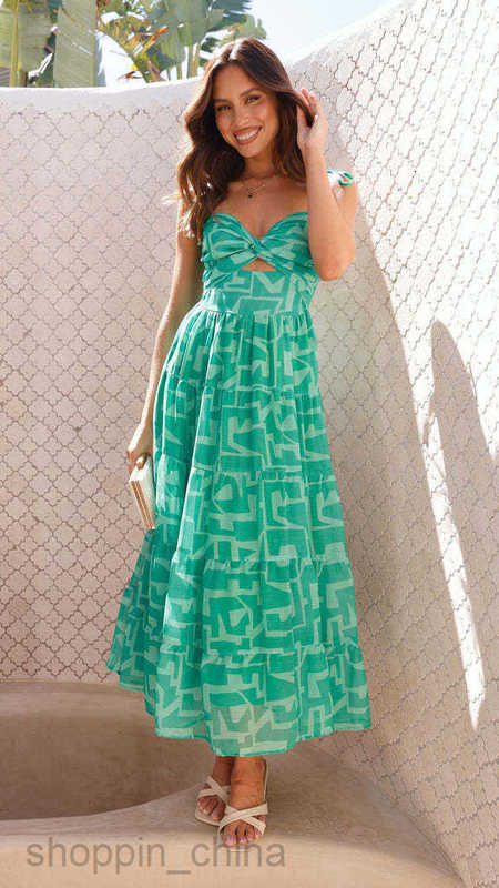 Women Dresses Spring Women's New Fashion Printed Strap Sleeveless Long Dress for Women