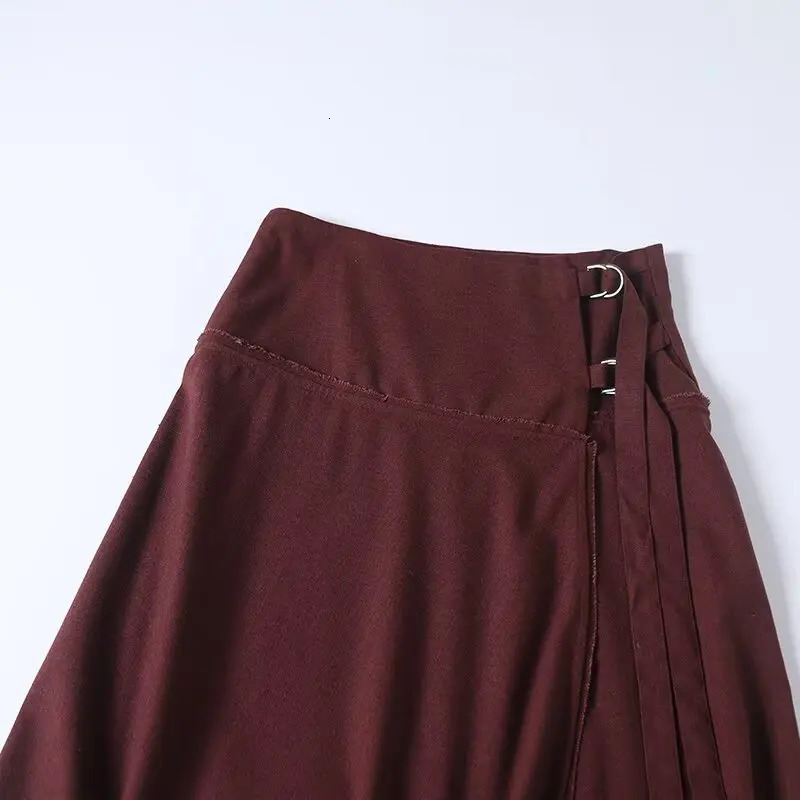 UNIZERA Womens Half length Skirt with Buckle and Strap Up High Waist Slim Look Summer 250515