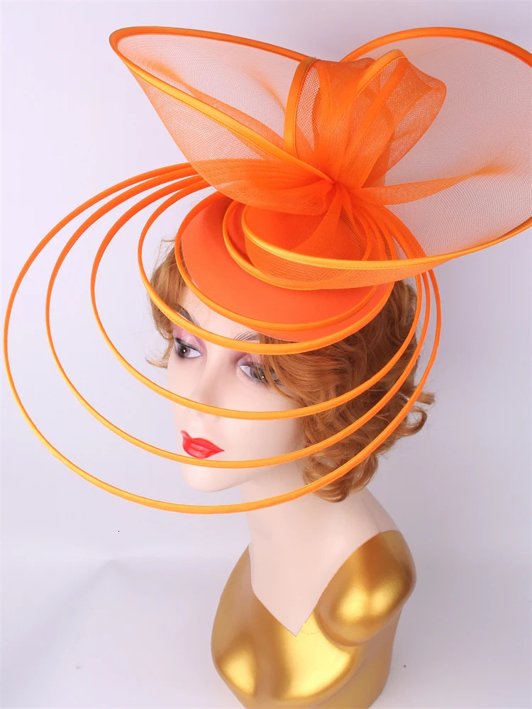 Big Fascinator Hat Royal Ascot Pillbox Caps Wedding Mesh Headpiece Women Party Banquet Chapeau Cap Headband Ladies Millinery 250514