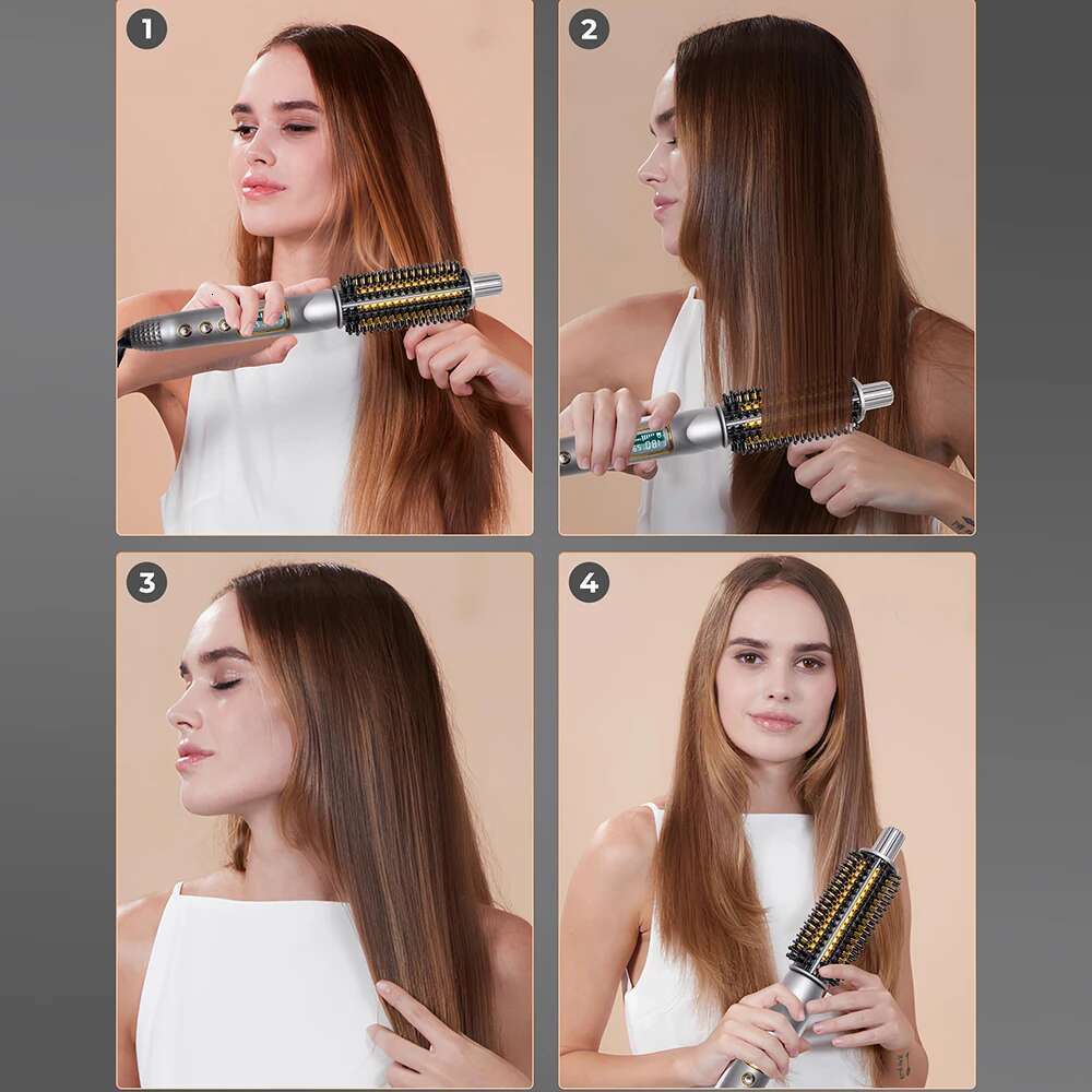 32mm Curling Ceramic Ionic Curler Straightener Anti-Scald Volumizing Hair Iron Heated Brush Electric Hot Comb