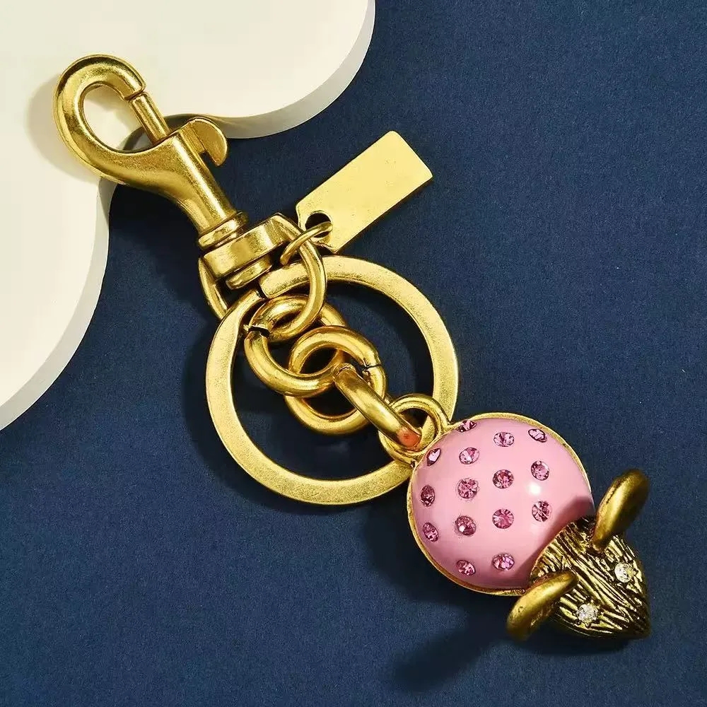 Pear apple bag Charm pretzel Women Letter Designer Keychain Co ch Cherry Keychain Bag Charm Decoration Accessory Key Rings Cherry Resin Lanyards