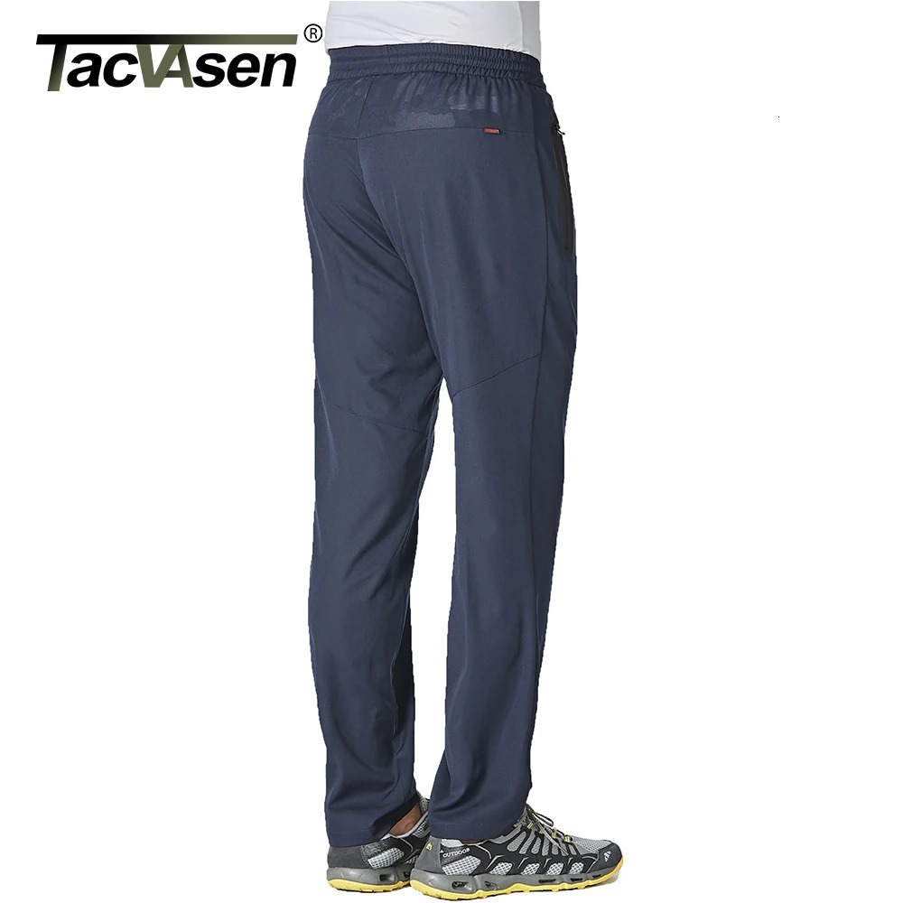 TACVASEN Summer Quick Dry Joggers Hiking Pants Mens Lightweight Casual Running Drawstring Fitness Sports Gym Sweatpants 250515