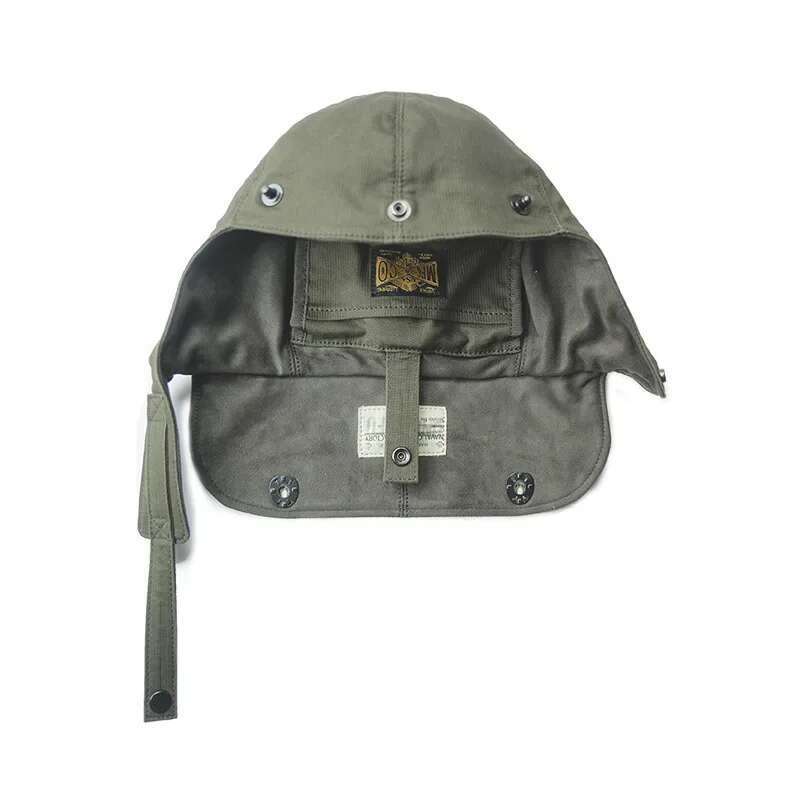 Maden Retro Green Shoulder n1 Navy Deck Bag Multifunctional Suede Lining Hats Warm Windproof Hat Detachable Dual Usage